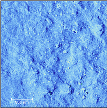 Atomic Force Micrscopy (AFM) of a polymer surface modification not strained, etched 3 minutes