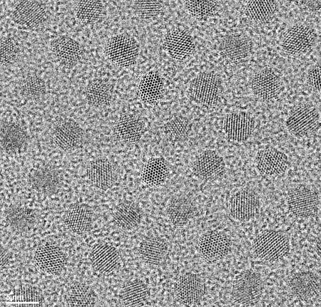 Figure 1 TEM image de nanoparticules CdSe / ZnS