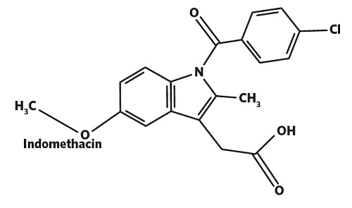 Dans cet exemple, le XPS est utilisé pour quantifier la quantité d'inhibiteur de la COX (Indométhacine, C19H16ClNO4) séchée par pulvérisation avec un copolymère tribloc de polyéthylène glycol - polypropylène glycol - polyéthylène glycol (Poloxamer 407) et de carboxyméthyl cellulose (CMC).