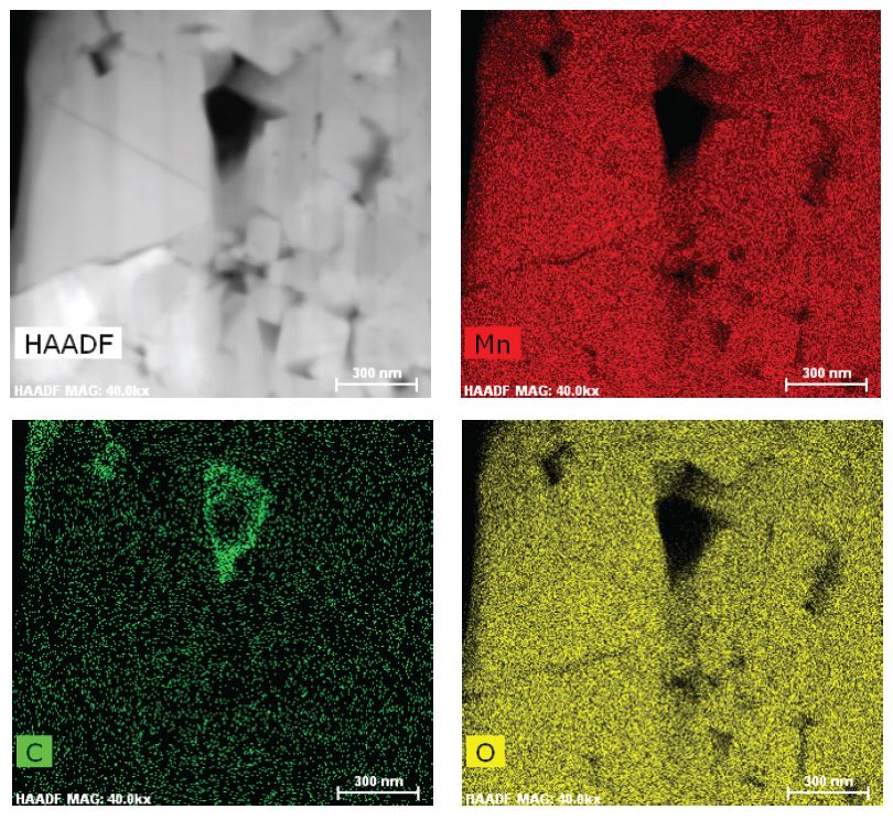 TEM Chemical Mapping in a Structural and Chemical Characterization of Li-ion Batteries