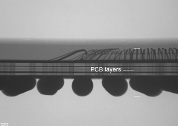 Package Delayering: side view x-ray