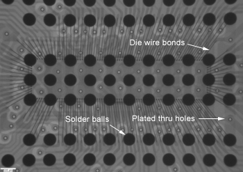 Package Delayering: zoom in x-ray top view