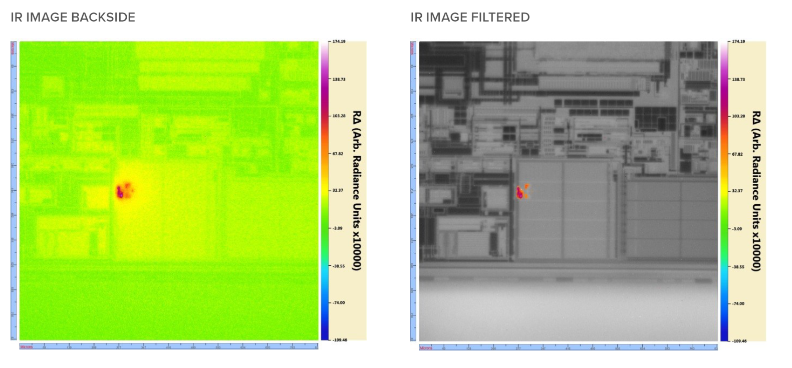 IR image backside and IR image filtered