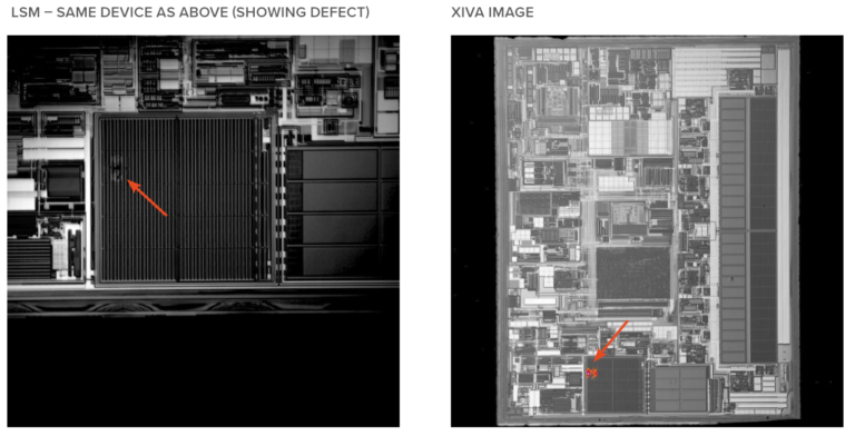 LSM - Same Device as above (showing defect) and XIVA Image