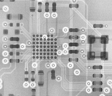 X-ray image PC board top view