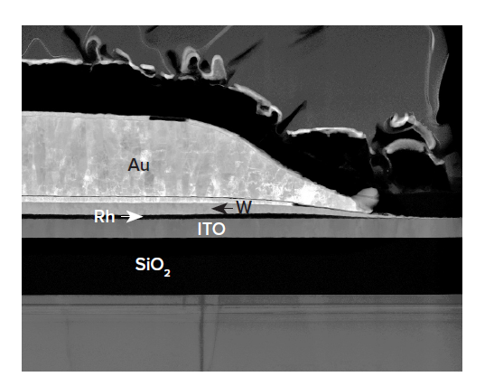 TEM cross-section of p contact