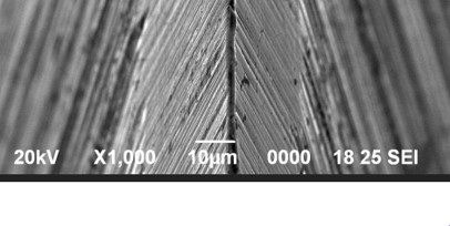 Nanoindentation of razor blade edge