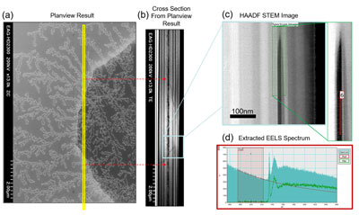 STEM imaging and EELS from a failed VCSEL